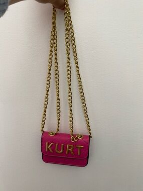 Kurt Geiger Hot Pink Mini Crossbody with Gold Chain